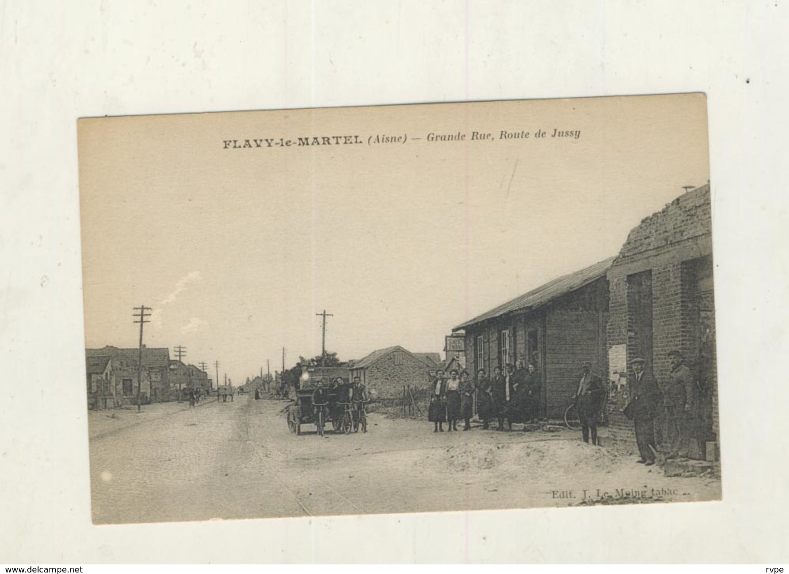 Cpa FLAVY LE MARTEL - Grande Rue , Route De Jussy - Other & Unclassified