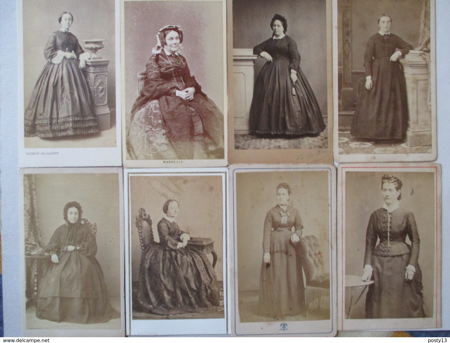 LOT De 8 Photographie Ancienne CDV Albumen - Second Empire - Femmes - Mode D'époque  - Mise à Prix 2 Euros - Old (before 1900)