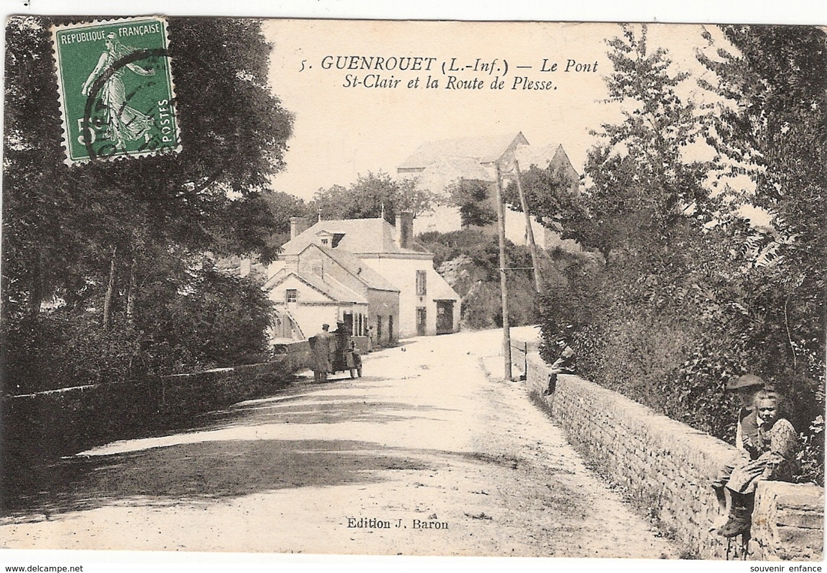 CPA Guenrouet Le Pont St Clair Et La Route De Plesse Saint  44 Loire Atlantique - Guenrouet