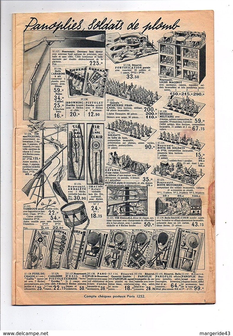 1937 CATALOGUE JOUETS ET ETRENNES DES GRANDS MAGASINS DU LOUVRE - Publicités