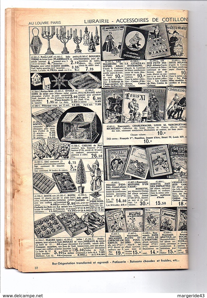 1937 CATALOGUE JOUETS ET ETRENNES DES GRANDS MAGASINS DU LOUVRE