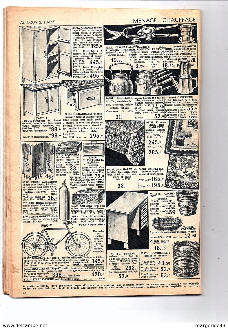 1937 CATALOGUE JOUETS ET ETRENNES DES GRANDS MAGASINS DU LOUVRE