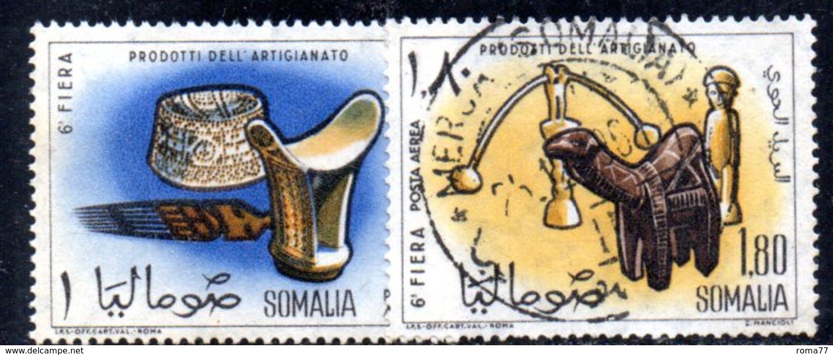 XP4311 - SOMALIA 1961 , Posta Aerea Serie Yvert N. 15/16  Usata .  Fiera - Somalia (1960-...)