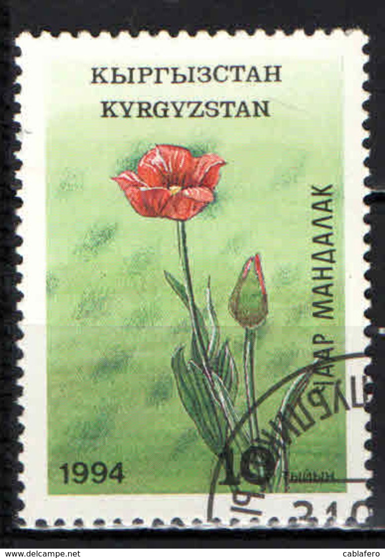 KIRGHIZSTAN - 1994 - FIORI - FLOWERS - USATO - Kirghizstan