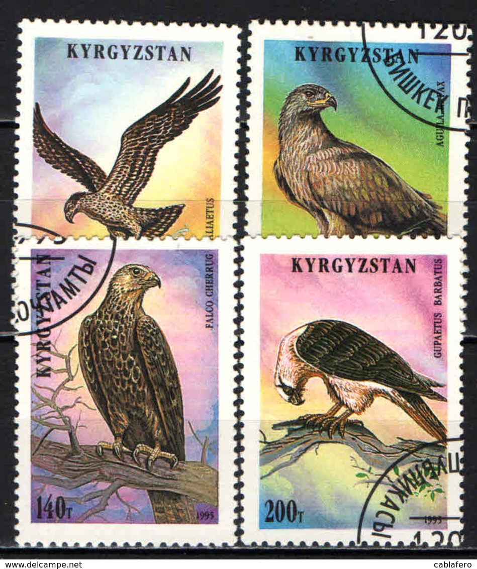 KIRGHIZSTAN - 1995 - UCCELLI RAPACI - USATI - Kirghizstan