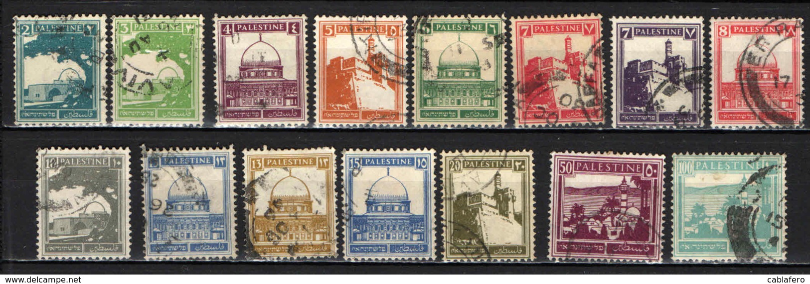 PALESTINA - 1927 - TOMBA DI RACHELE - CITTADELLA DI GERUSALEMME - MOSCHEA D'OMAR - USATI - Palestina