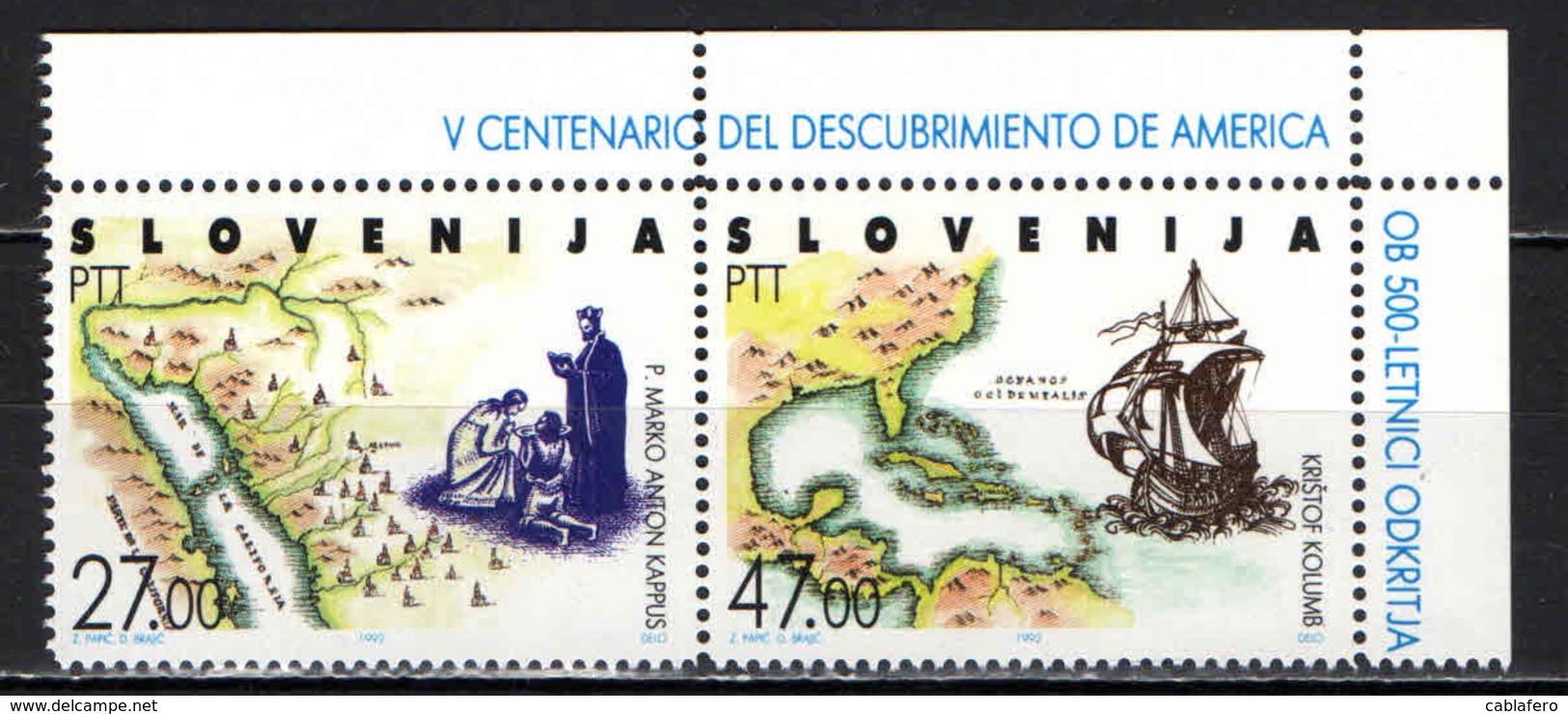 SLOVENIA - 1992 - 500° ANNIVERSARIO DELLA SCOPERTA DELL'AMERICA - MNH - Slovenia