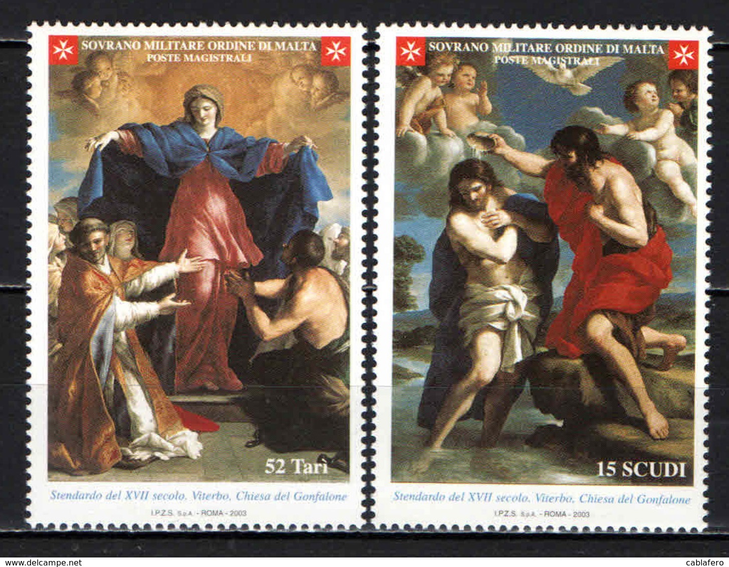 SMOM - 2003 - PARTICOLARE DELLO STENDARDO DEL XVII SECOLO NELLA CHIESA DEL GONFALONE A VITERBO - MNH - Sovrano Militare Ordine Di Malta