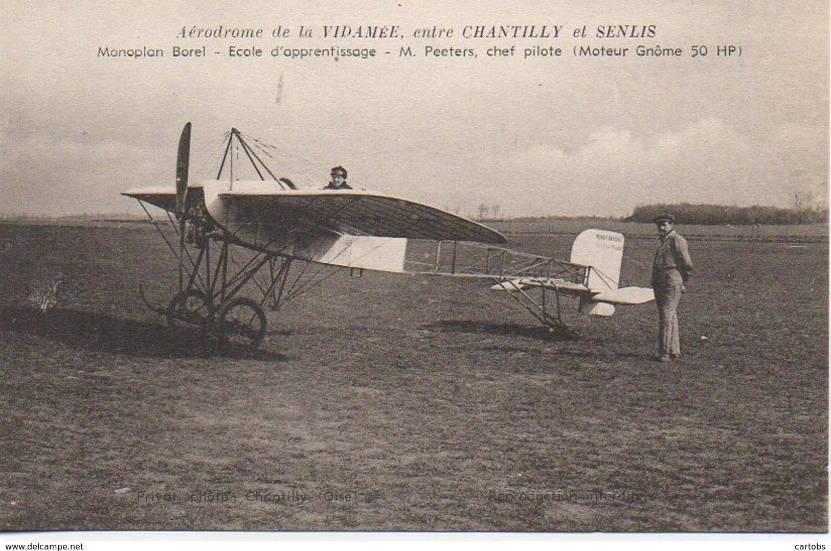 Aviation  Aérodrome De La VIDAMEE , Entre Chantilly Et Senlis Monoplan Borel Ecole D'apprentissage - Aérodromes