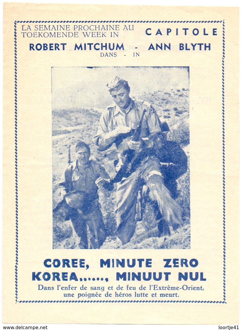 Ciné  Bioscoop Programma Cinema Capitole - Korea Minuut Nul - Robert Mitchum - Cinema Advertisement