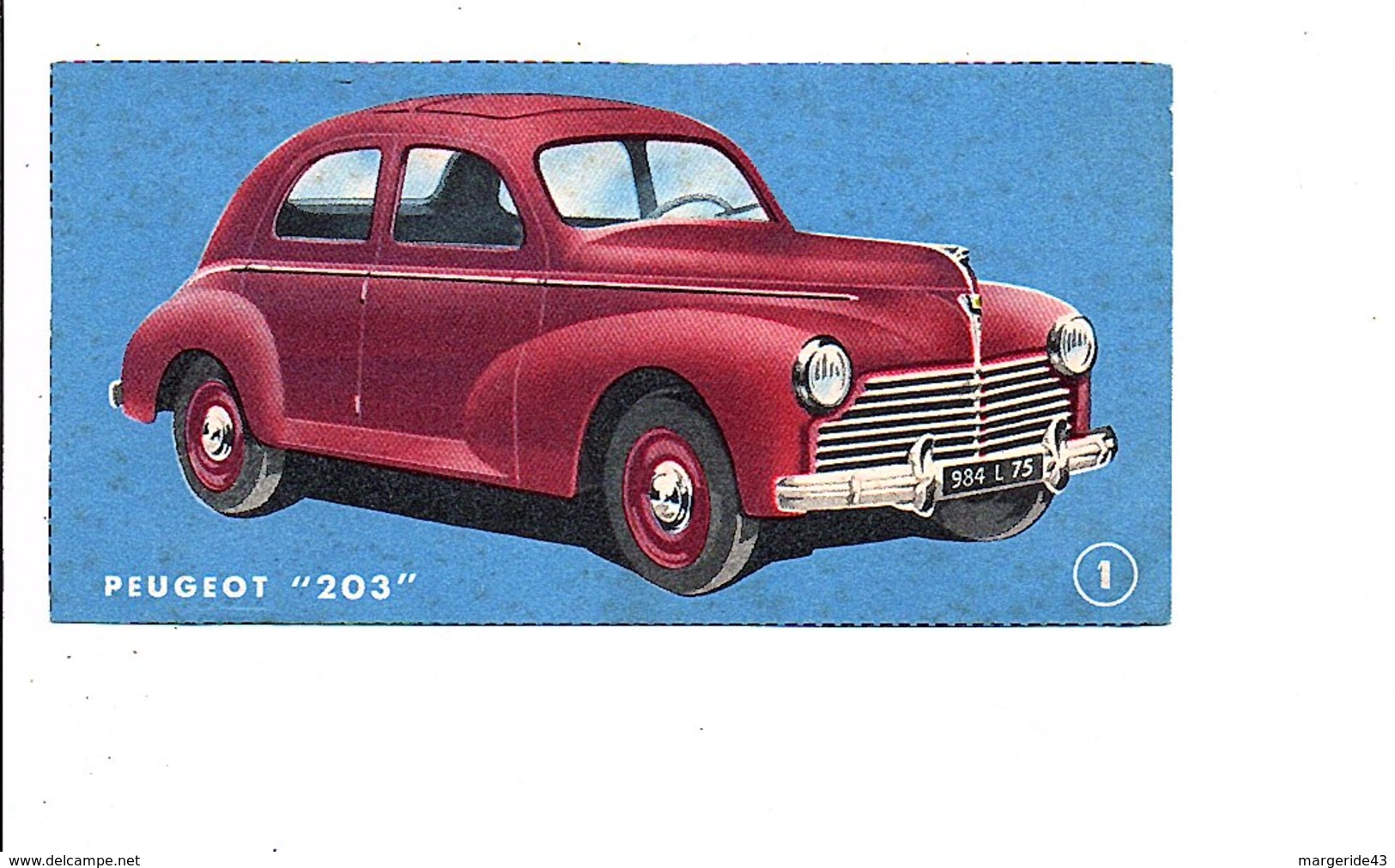 CHROMOS VOITURE PEUGEOT 203 - Autres & Non Classés