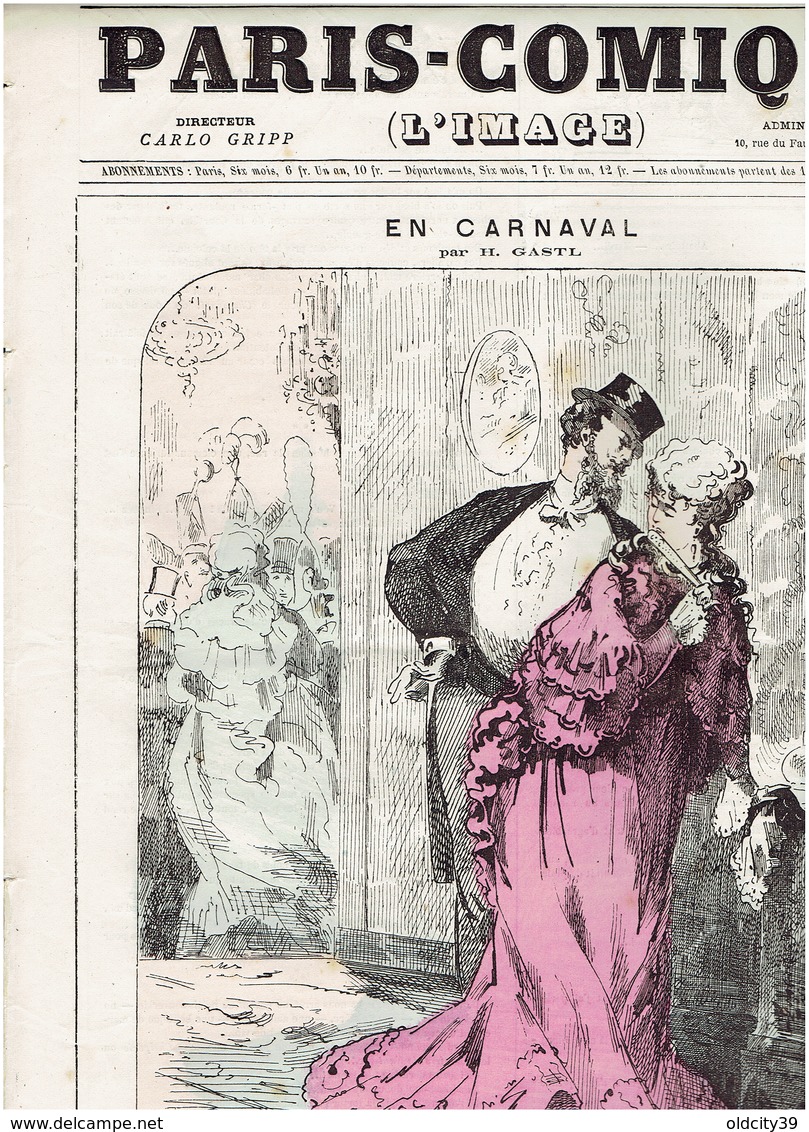 N°6 ( 3eme Année) PARIS COMIQUE En Carnaval Du 7 Fevrier 1969 - 1850 - 1899