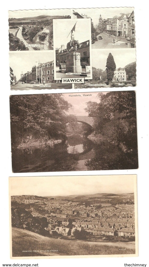 THREE OLD POSTCARDS OF HAWICK ROXBURGHSHIRE SCOTLAND - Roxburghshire