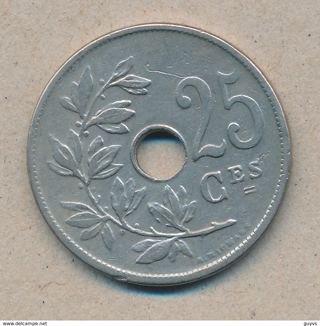 België/Belgique 25 Ct Leopold II 1909 Fr Morin 256 (703130) - 25 Cents