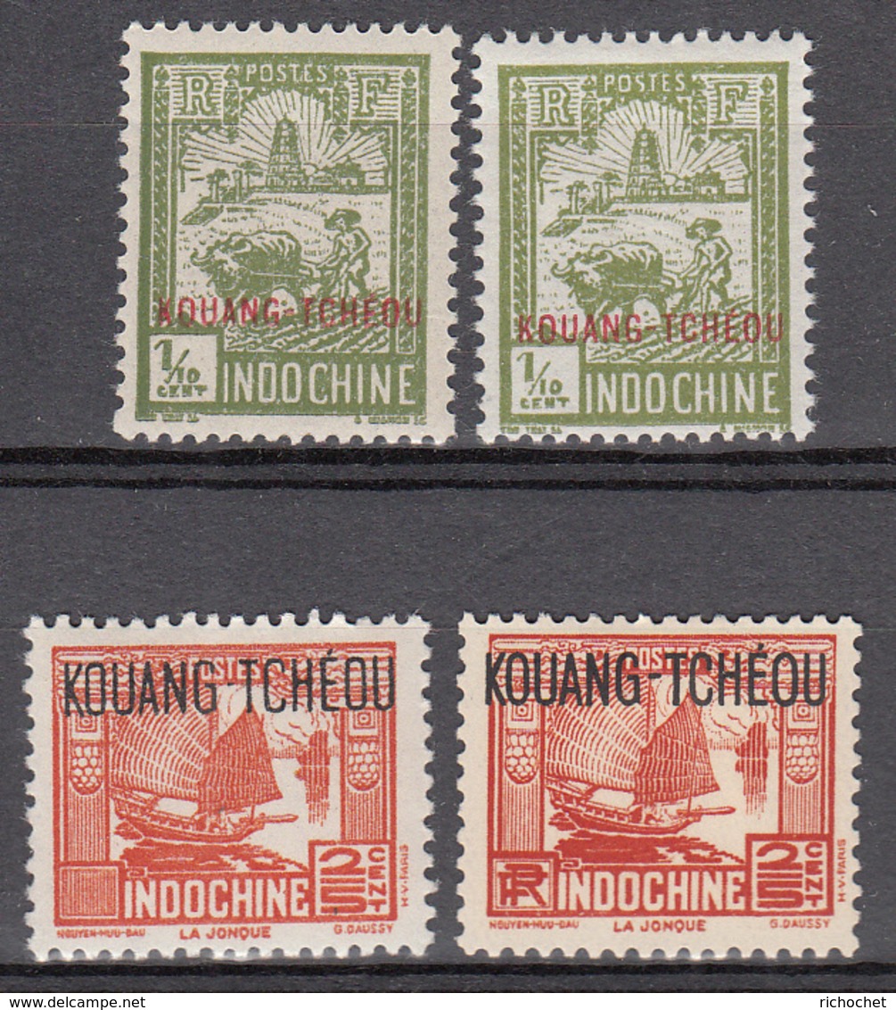 Kouang-Tcheou 73 + 73 + 99 + 99  * - Unused Stamps