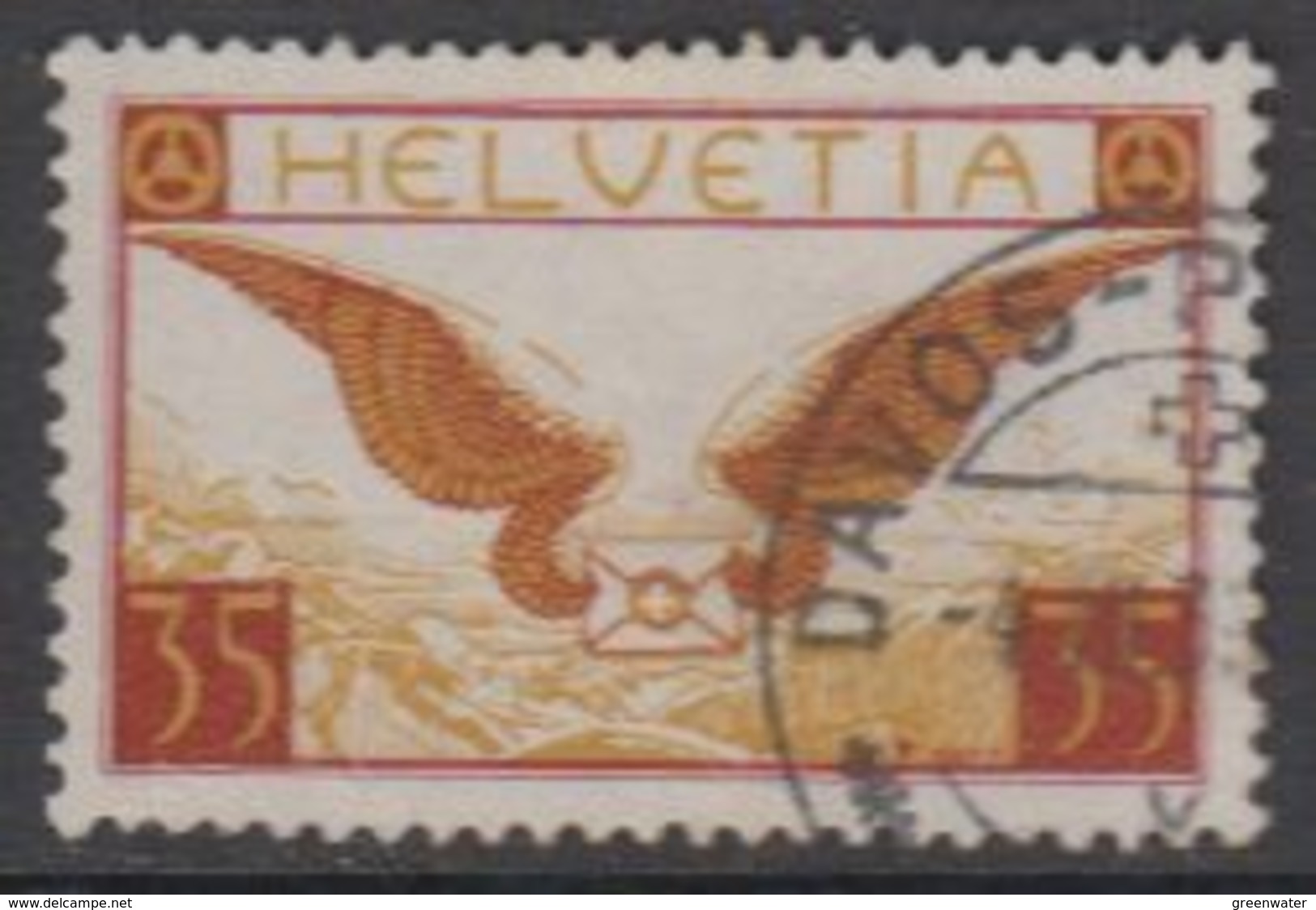 Switzerland 1929 Airmail 35c  Ordinary Paper Used (42191B) - Gebruikt