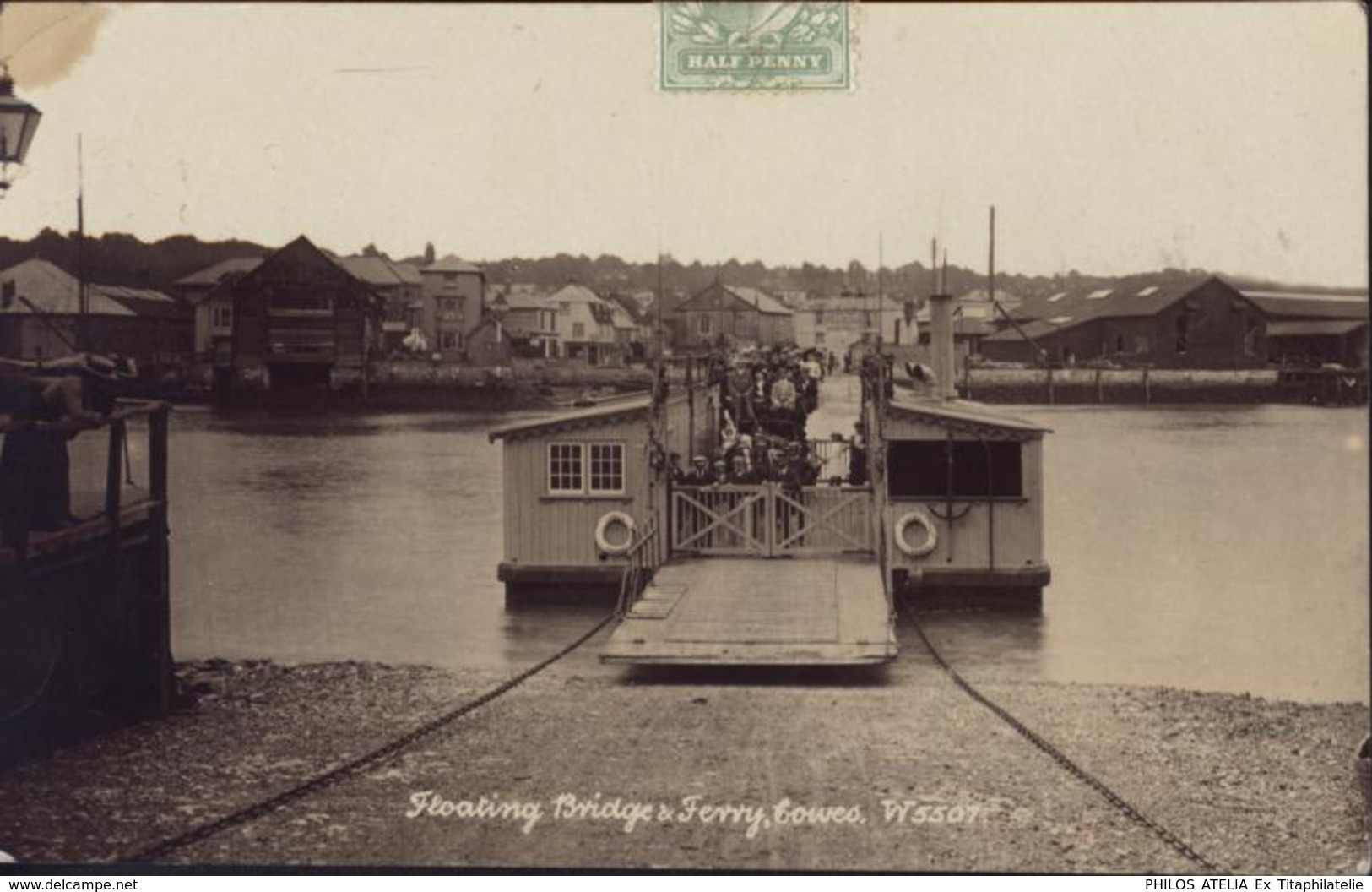 CPA CP Floating Brifdge And Ferry Cowes W5507 île De Wight Voyagée 1907 - Other & Unclassified