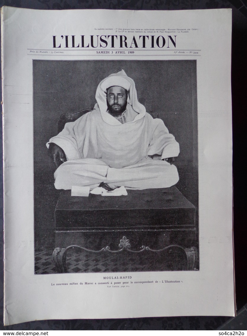 L'Illustration N° 3449 Du 3 Avril 1909  Moulai-Hafid, La Victoire De Lutteur III Au Steeple Chase De Liverpool - L'Illustration
