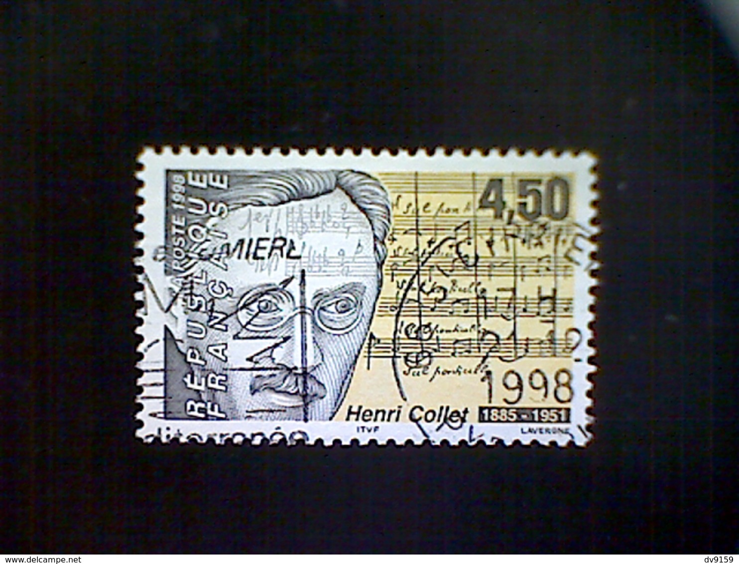 France, Scott #2661, Used(o), 1998, Composer Henri Collet, 4.50frs, Black, Gray And Buff - Gebraucht