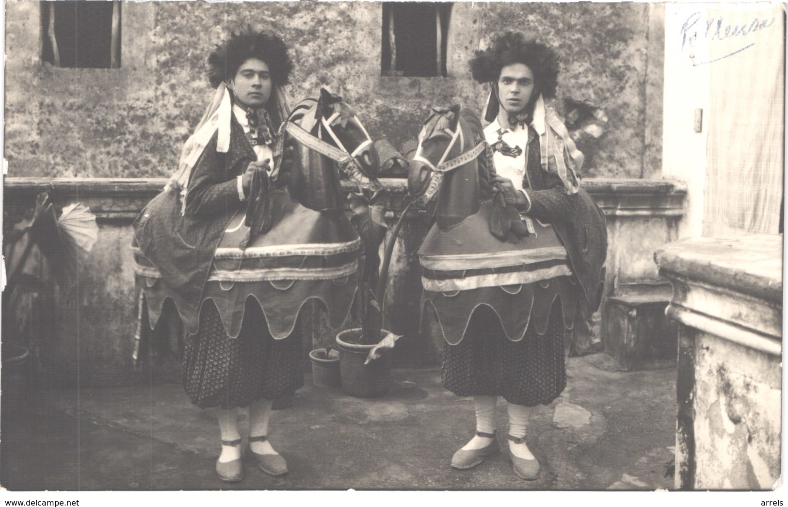 ES POLLENSA - Carte Photo - Baile De Los Caballitos - Cavallets - Cavaliers - Gros Plan - Rare - Animée - Belle - Mallorca