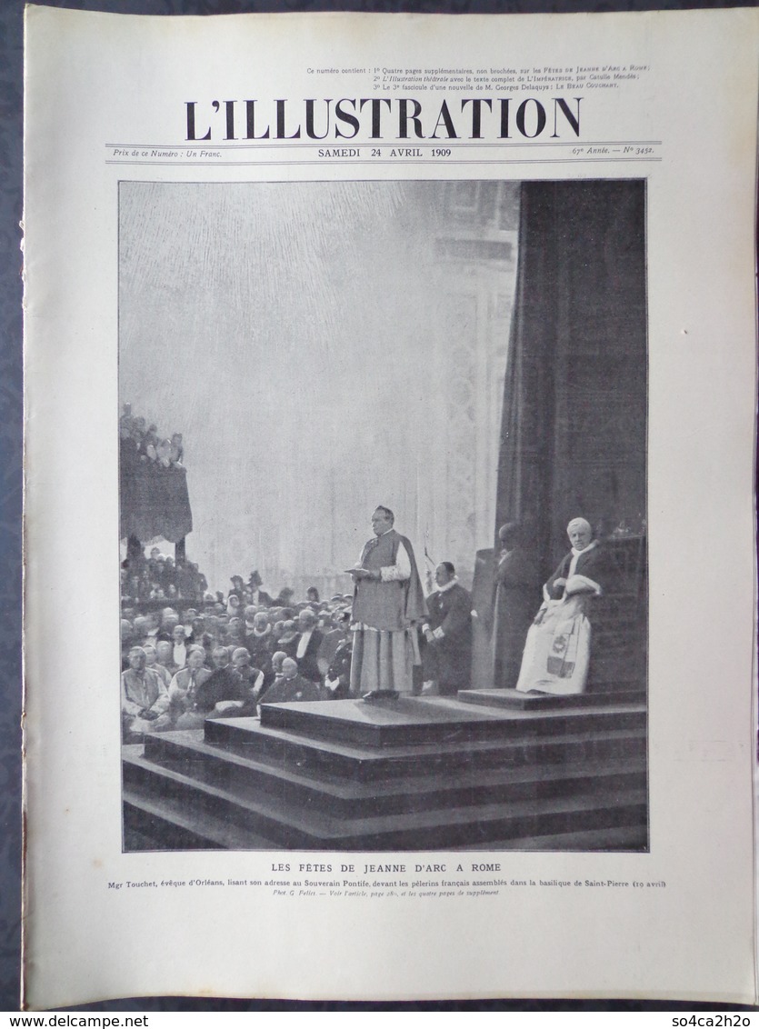 L'Illustration N° 3452 Du 24 Avril 1909 La Crise Turque; L'expédition Antarctique Française; Deux "Dreadnought" Français - L'Illustration