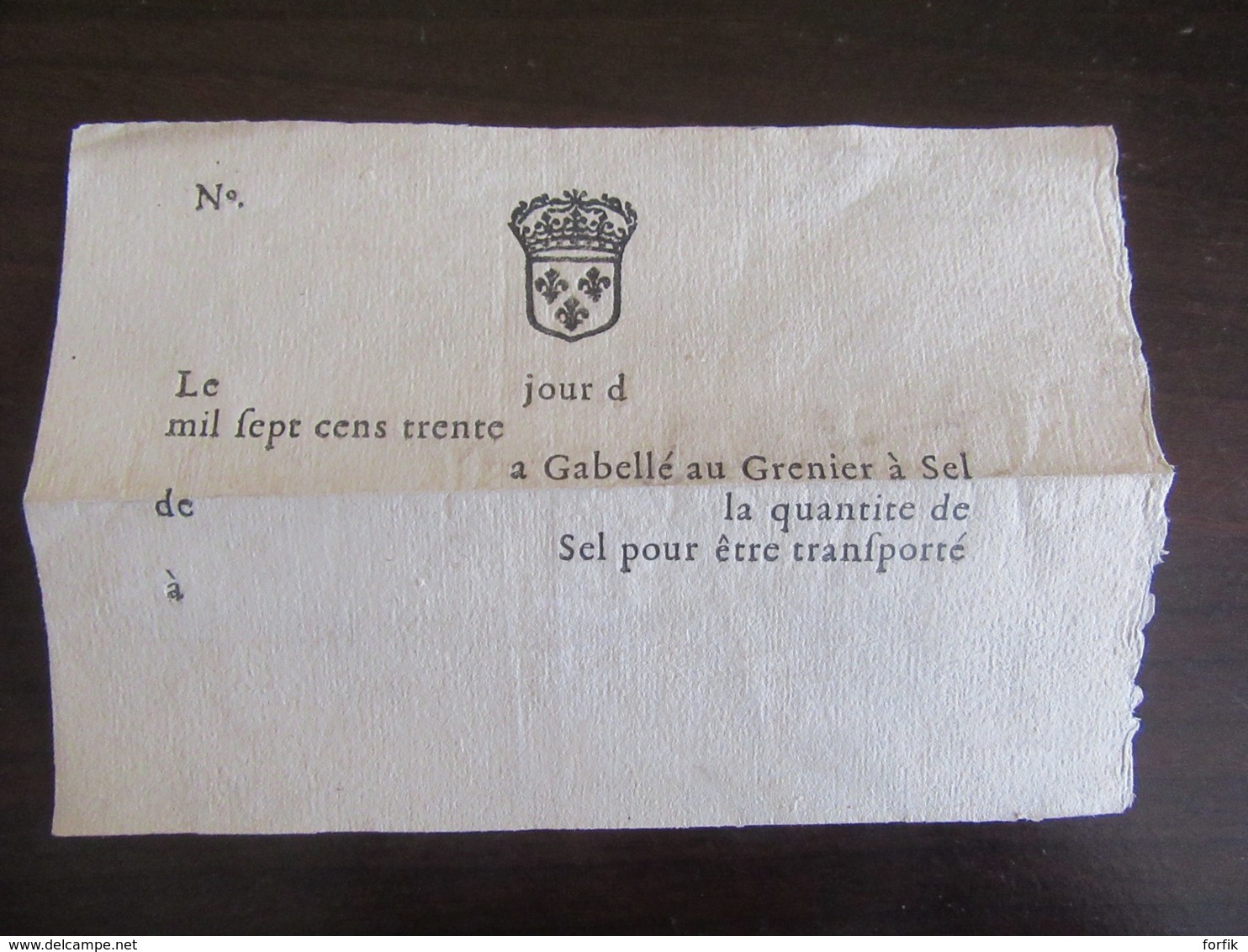 France - Document Ancien - Feuille De Comptes - Vers 1730 - à Gabellé Au Grenier à Sel - Documents Historiques