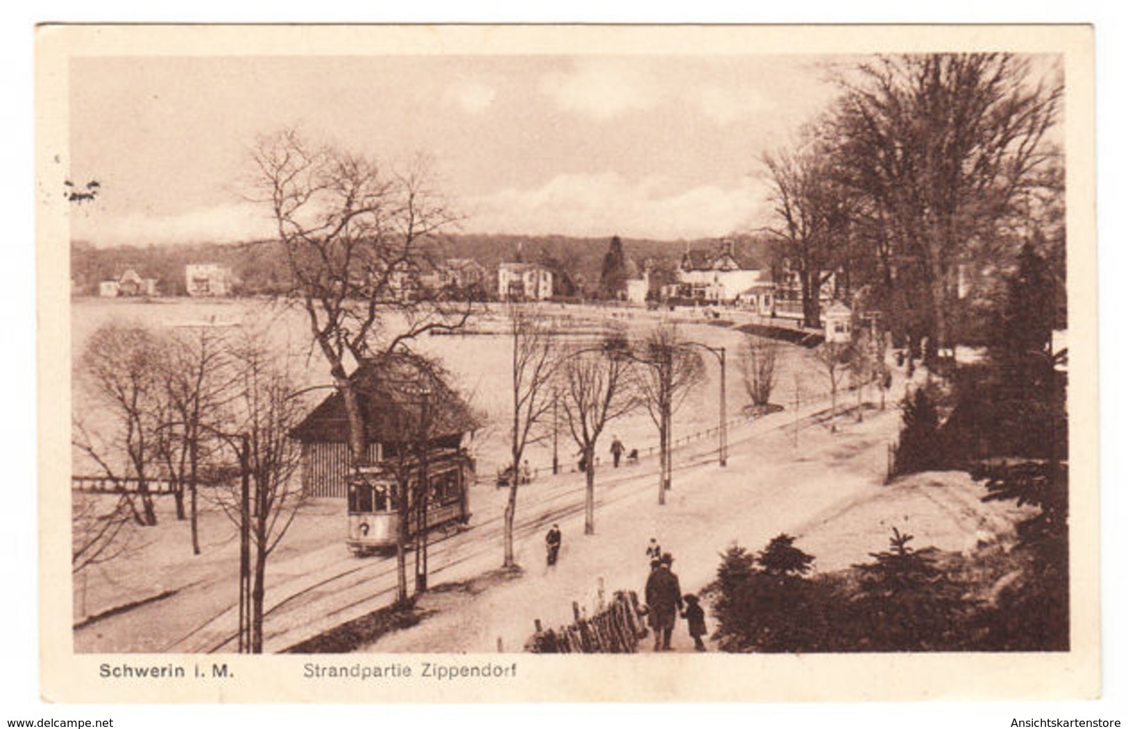 AK Schwerin, Strandpartie Zippendorf, Gel. 1925 - Schwerin