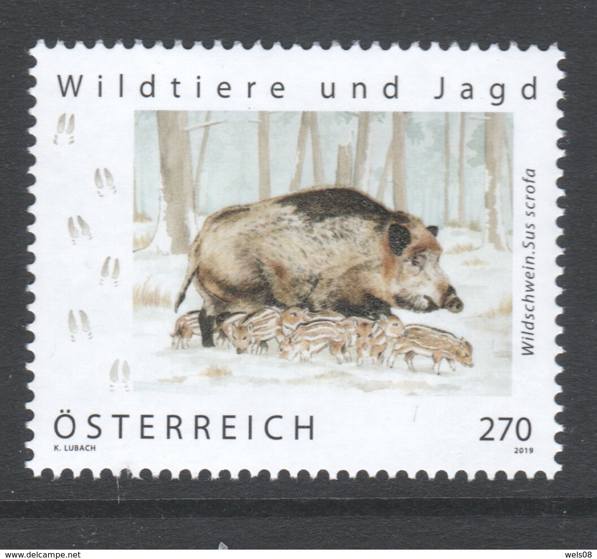 Österreich 2019:  "Wildtiere U.Jagd -Wildschwein" Postfrisch (siehe Foto) - Ungebraucht