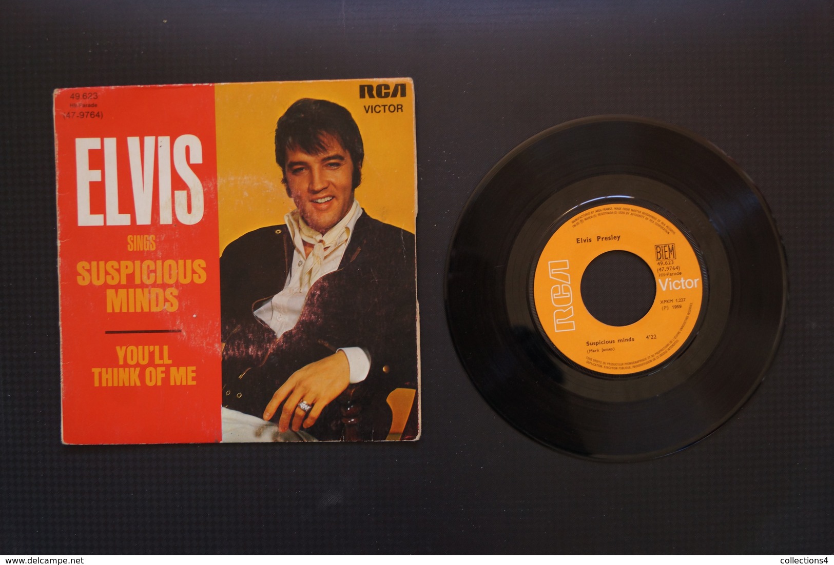 ELVIS PRELEY SUSPICIOUS MINDS SP 1969 VALEUR + - Rock