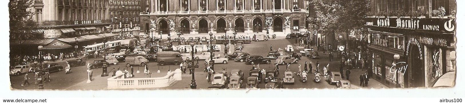 CPA DOUBLE FORMAT PANORAMIQUE - PARIS OPERA LE GRAND HOTEL CHOCOLAT SUCHARD - BUS AUTOBUS AUTOMOBILE 2 CV TOLE - Other & Unclassified