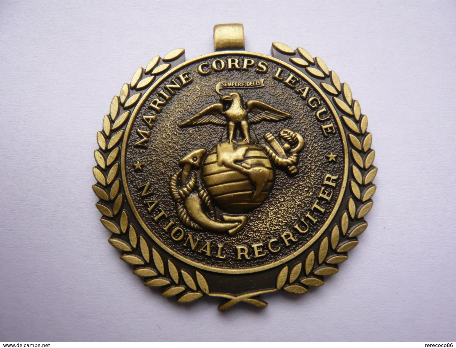 Medaille Relief MARINE CORPS LEAGUE NATIONAL RECRUITER 4 X 4 Cm Tbq - Etats-Unis