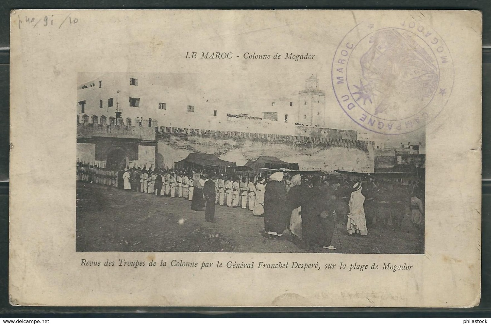 MAROC 1913 CPA En FM Campagne Du Maroc Mogador - Cachets Militaires A Partir De 1900 (hors Guerres)