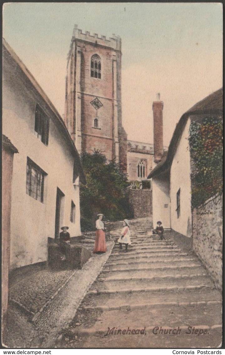 Church Steps, Minehead, Somerset, 1907 - Frith's Postcard - Minehead