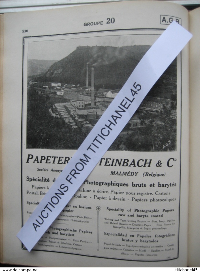 1921 ANNUAIRE GENERAL DE LA BELGIQUE INDUSTRIELLE, COMMERCIALE, MARITIME & COLONIALE