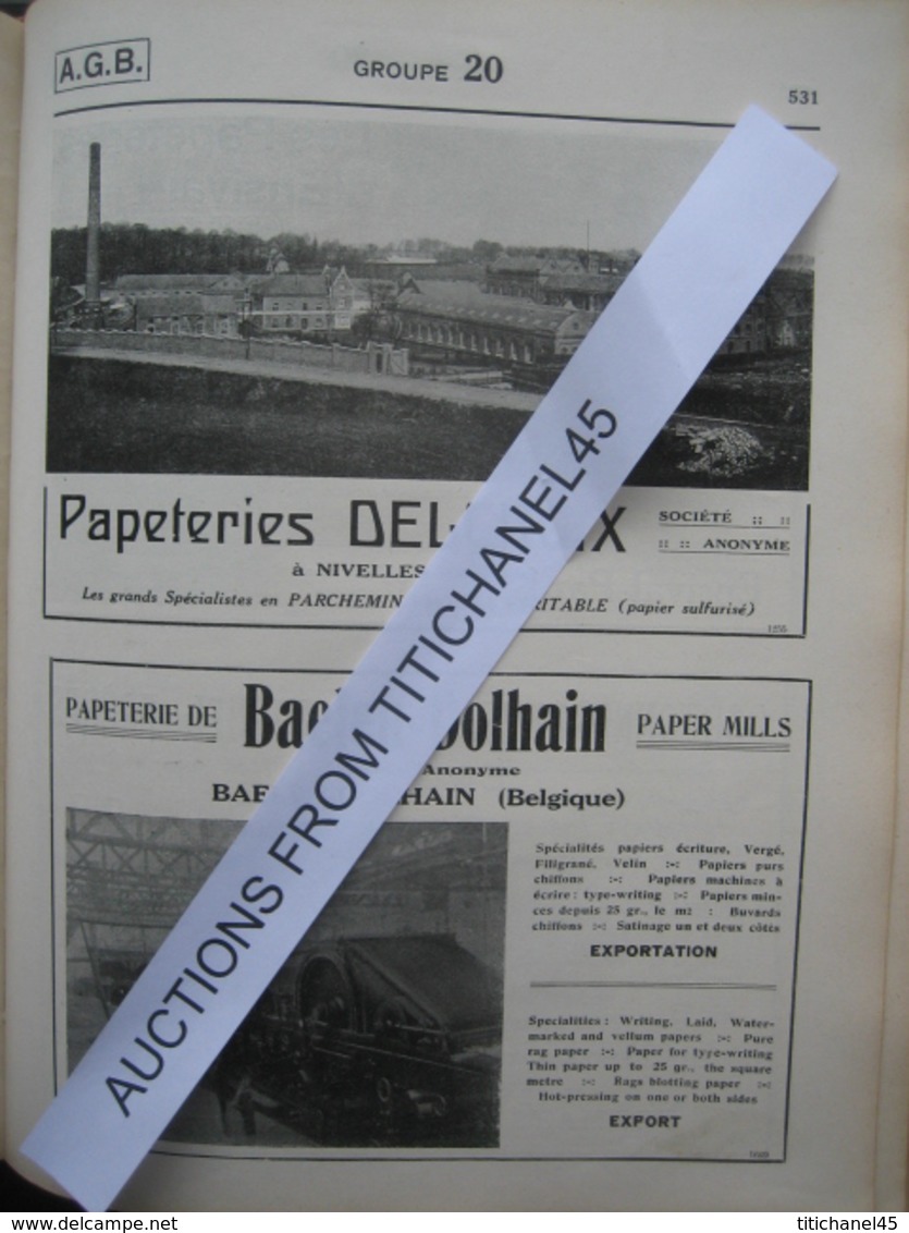 1921 ANNUAIRE GENERAL DE LA BELGIQUE INDUSTRIELLE, COMMERCIALE, MARITIME & COLONIALE