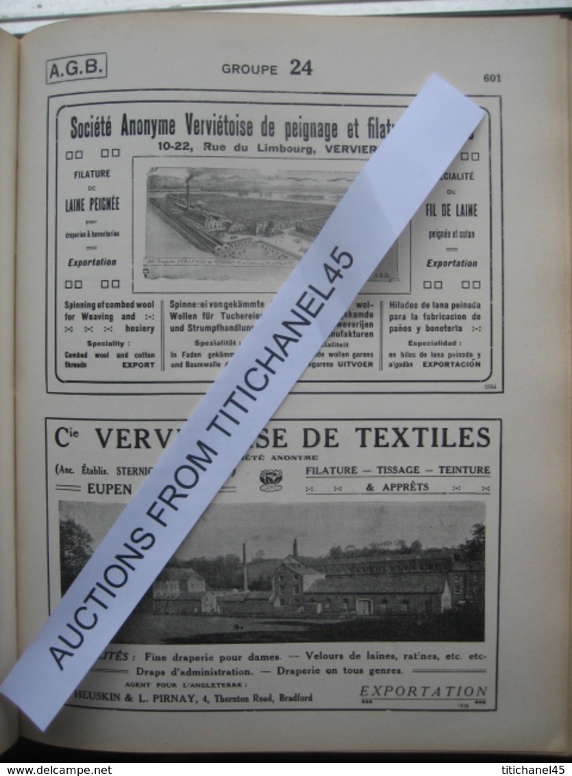 1921 ANNUAIRE GENERAL DE LA BELGIQUE INDUSTRIELLE, COMMERCIALE, MARITIME & COLONIALE