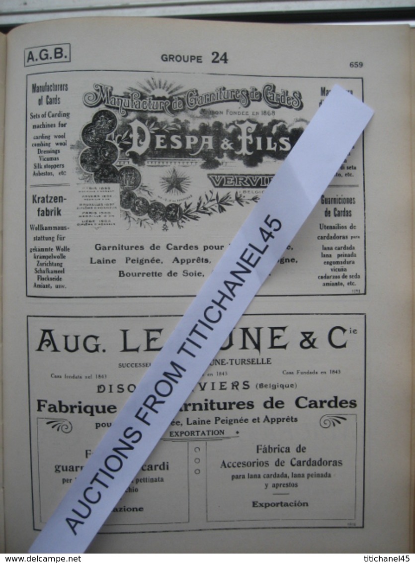 1921 ANNUAIRE GENERAL DE LA BELGIQUE INDUSTRIELLE, COMMERCIALE, MARITIME & COLONIALE