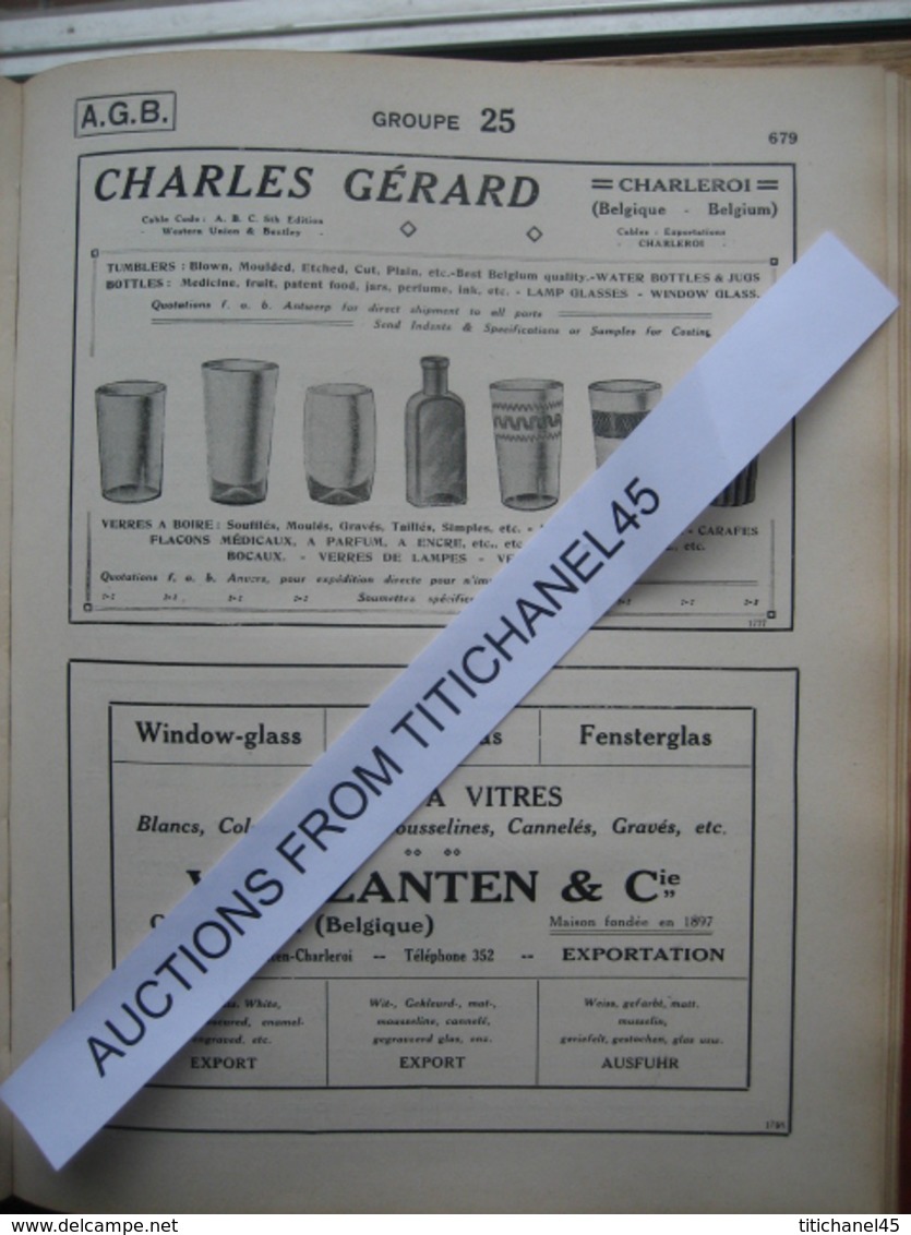 1921 ANNUAIRE GENERAL DE LA BELGIQUE INDUSTRIELLE, COMMERCIALE, MARITIME & COLONIALE