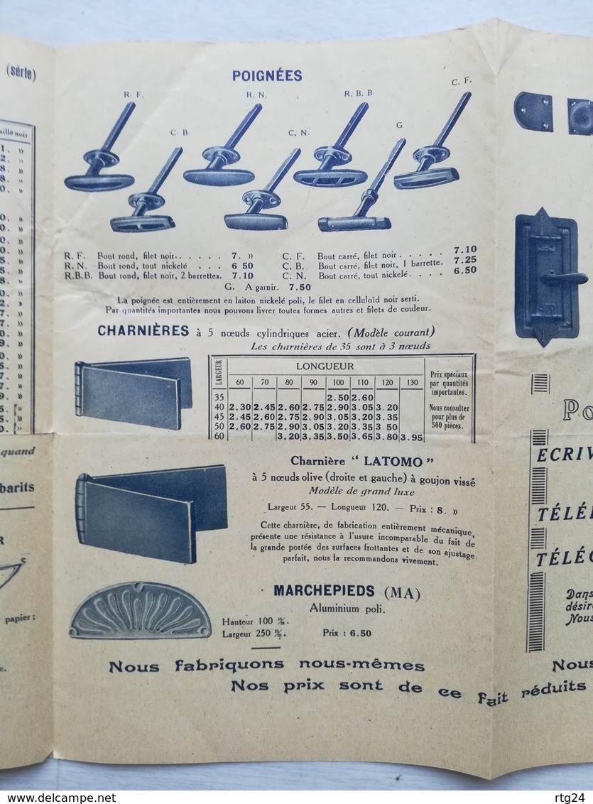 RARE CATALOGUE ANNEES 1925/30. ETS  LA TOLERIE MODERNE A LA GARENNE- COLOMBES.(92) .FOURNITURES POUR CARROSSIERS .