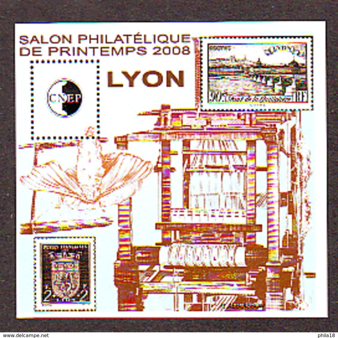 BLOC CNEP 2008 N° 50 **- SALON PHILATELIQUE PRINTEMPS LYON BLASON METIER A TISSER - CNEP