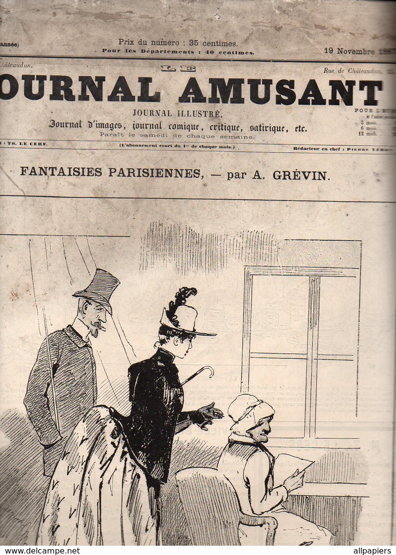 Journal Amusant N°1629 Fantaisies Parisiennes Par A. Grévin - Croquis Militaire Par Josias - Sur La Piste Par Henriot - 1850 - 1899