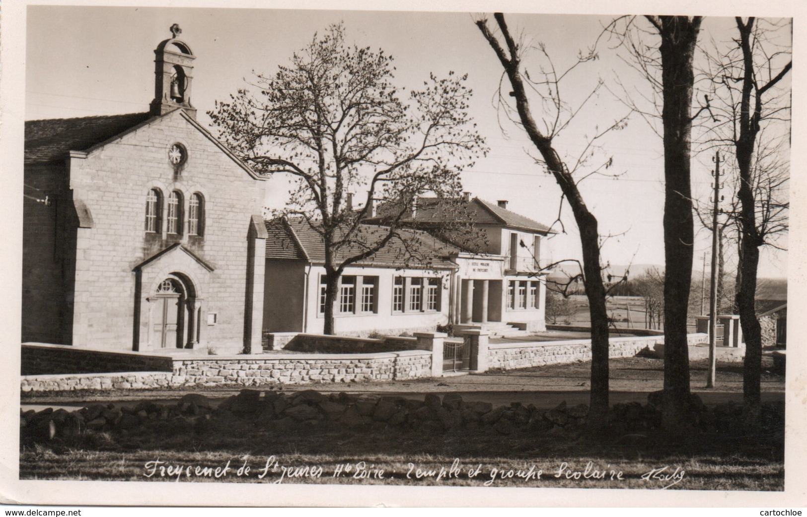 FREYCENET DE ST JEURES-Temple Et Groupe Scolaire-cp Glacée - Other & Unclassified