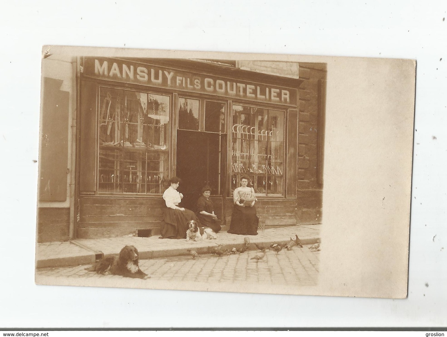 BIESLES (HAUTE MARNE) RARE CARTE PHOTO DE LA COUTELERIE MANSUY FILS ANIMEE - Autres & Non Classés