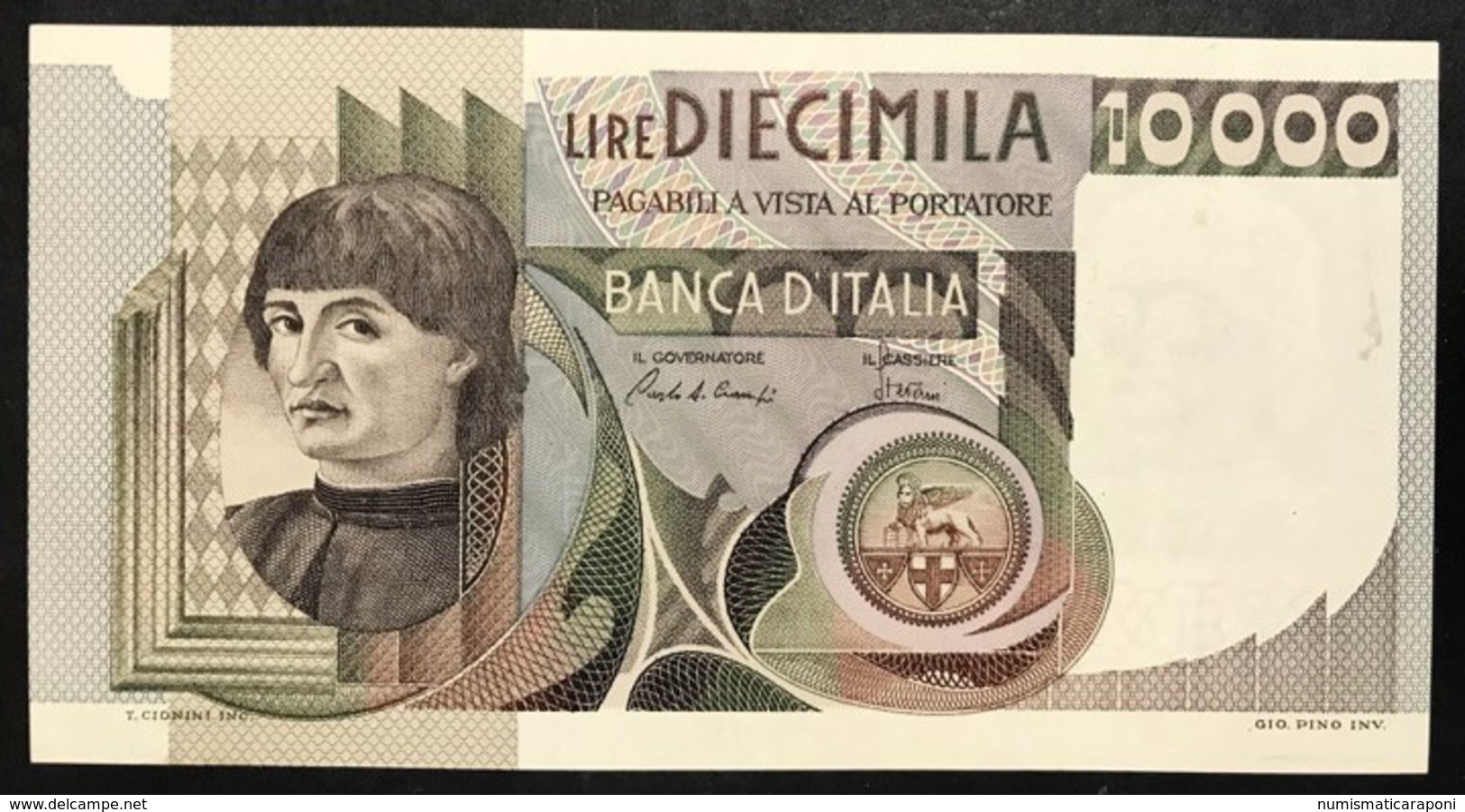 10000 LIRE DEL CASTAGNO 06 09 1980 Q.FDS LOTTO 1955 - 10000 Liras