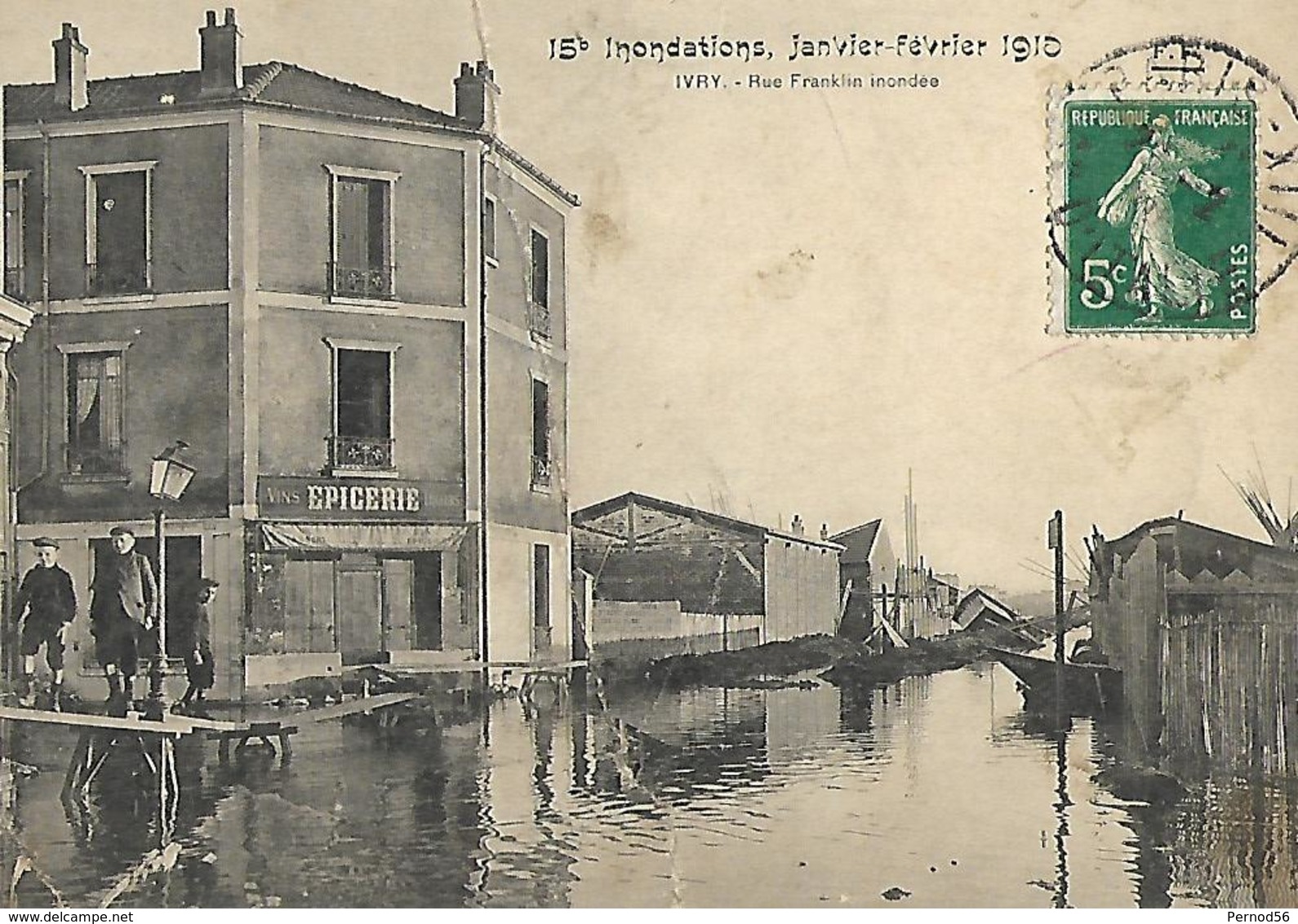 IVRY Innondations De 1910 Commerces épicerie Rue Franklin - Ivry Sur Seine