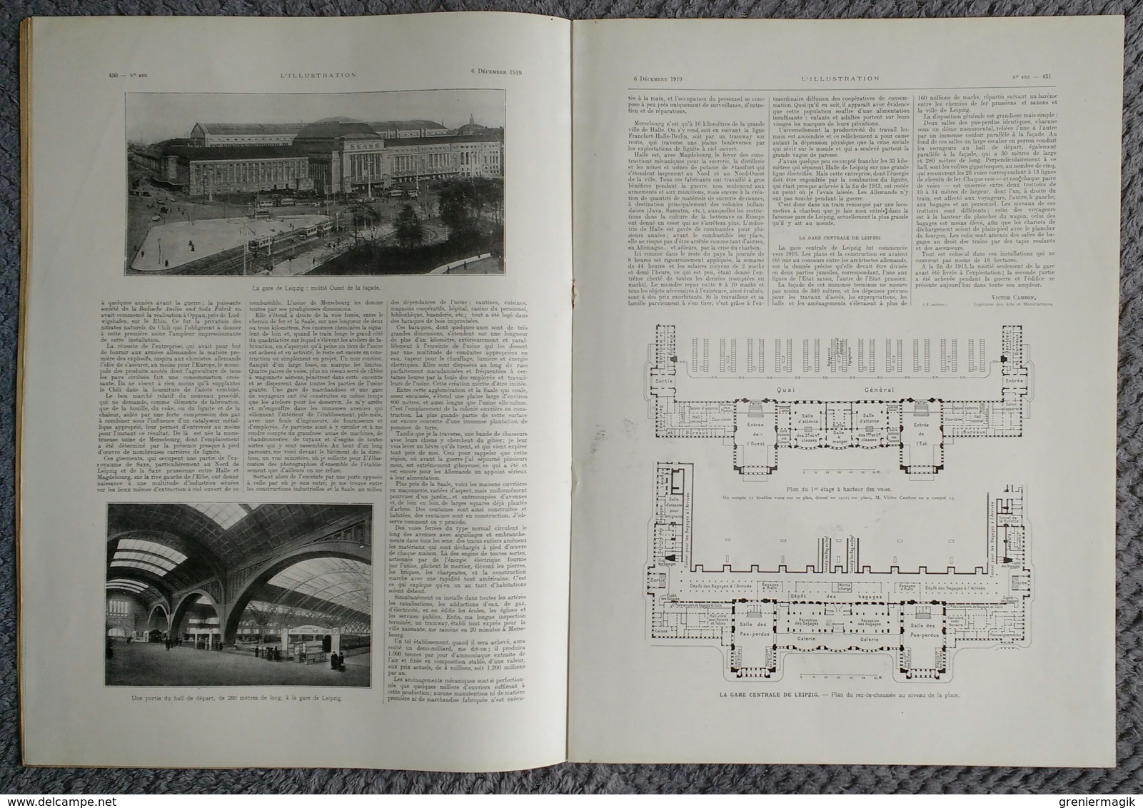 L'Illustration 4005 6 décembre 1919 Lady Astor/Gare de Leipzig/L'île Maurice/USA football Yale-Princeton/Fourragères