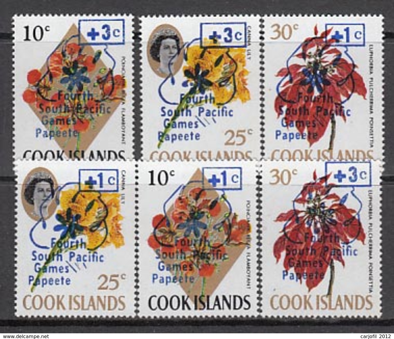 Cook - Correo Yvert 276/8 ** Mnh Flores - Islas Cook