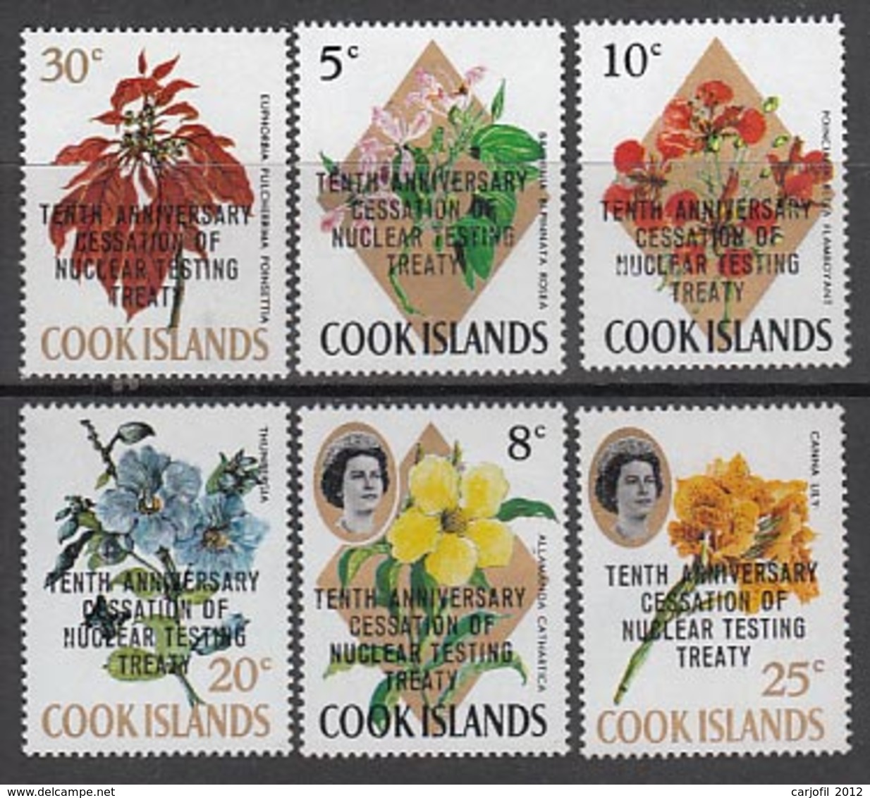 Cook - Correo Yvert 342/4 ** Mnh Flores - Cook Islands