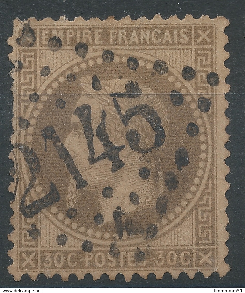 Lot N°46908  Variété/n°30, Obli GC 2145A Lyon-les-Terreaux, Rhone (68), Fond Ligné Horizontal - 1863-1870 Napoleone III Con Gli Allori