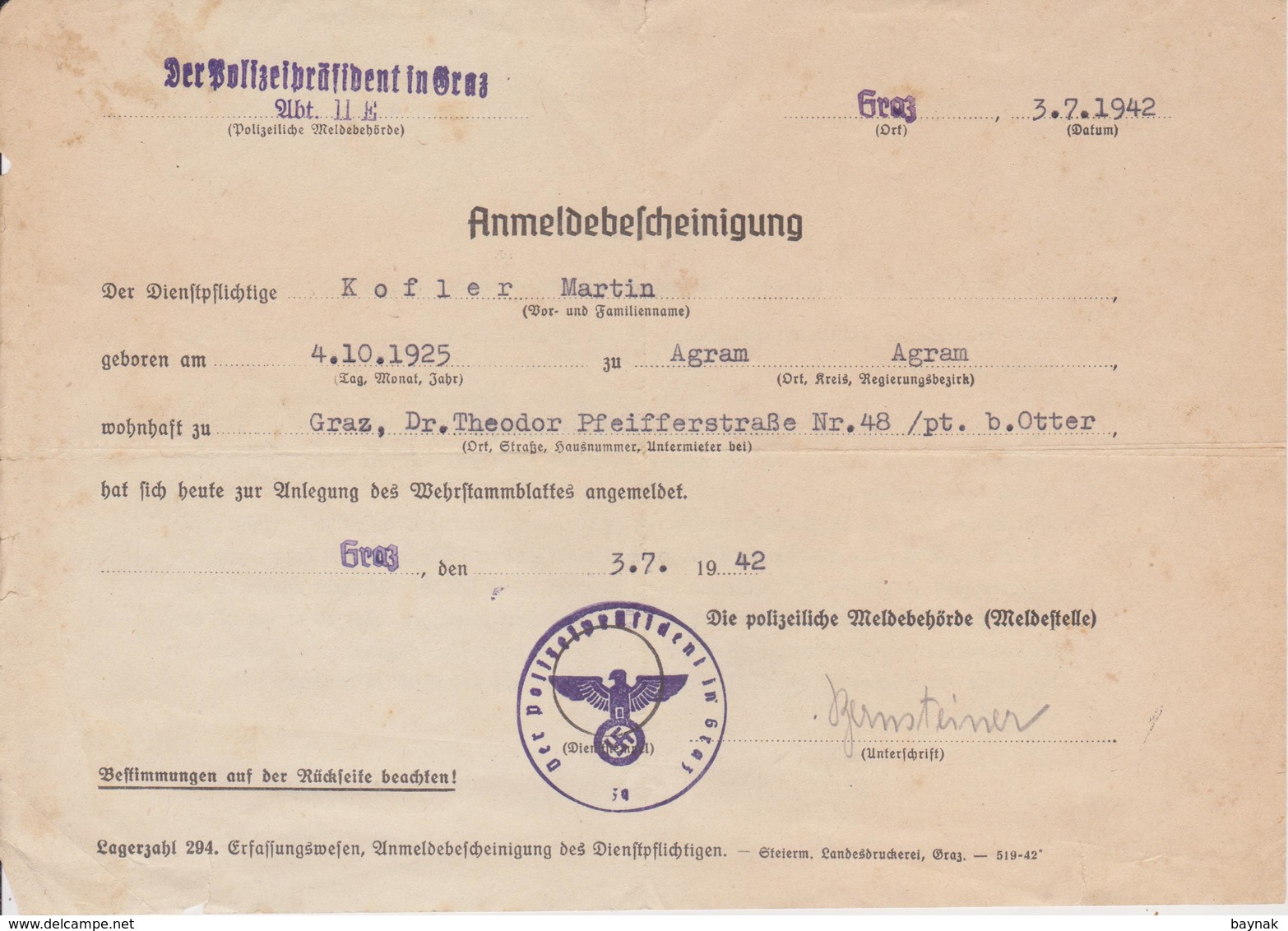 AUSTRIA   -  LOT   ~~  WEHRMACHT ~ FUHRERSCHEIN ( WILNA, LITAUEN ), KLEINER WEHRMACHTFAHRSCHEIN, ANMELDEBESCHEINIGUNG